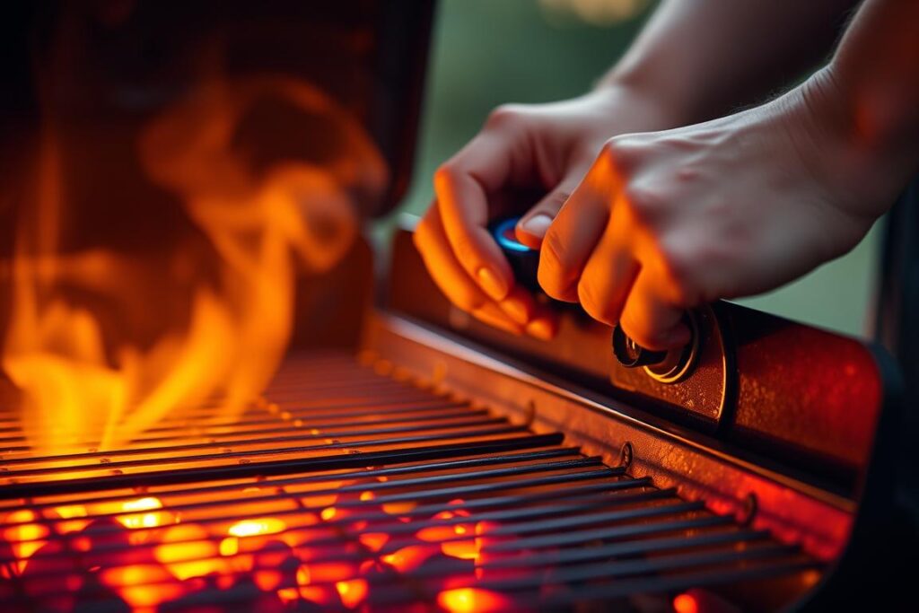 adjusting grill heat